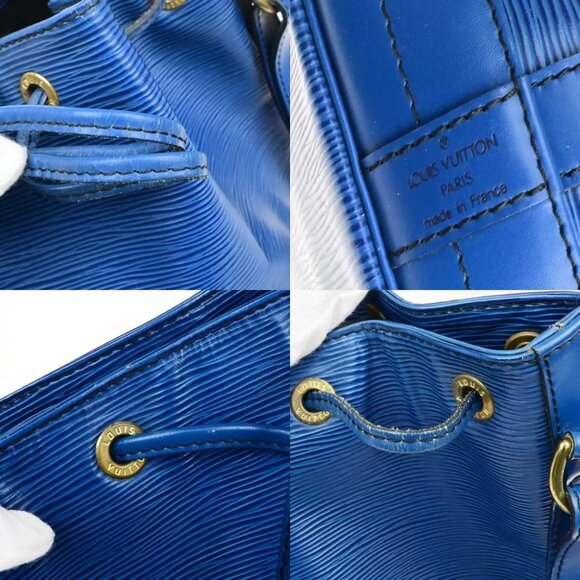 LOUIS VUITTON Noe GM Drawstring Shoulder Bag Epi Leather Blue - Picture 9 of 14